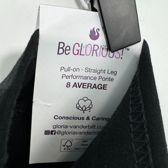 Gloria Vanderbilt Women’s Size 8 Black Pull On High Rise Ponte Trouser Pants New - Picture 9 of 12